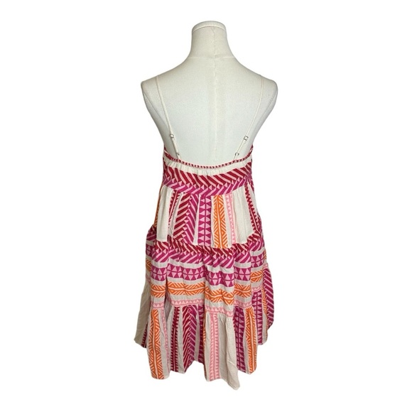 DEVOTION TWINS Anthropologie Embroidered Square-Neck Mini Dress Size S Pink - Picture 6 of 13